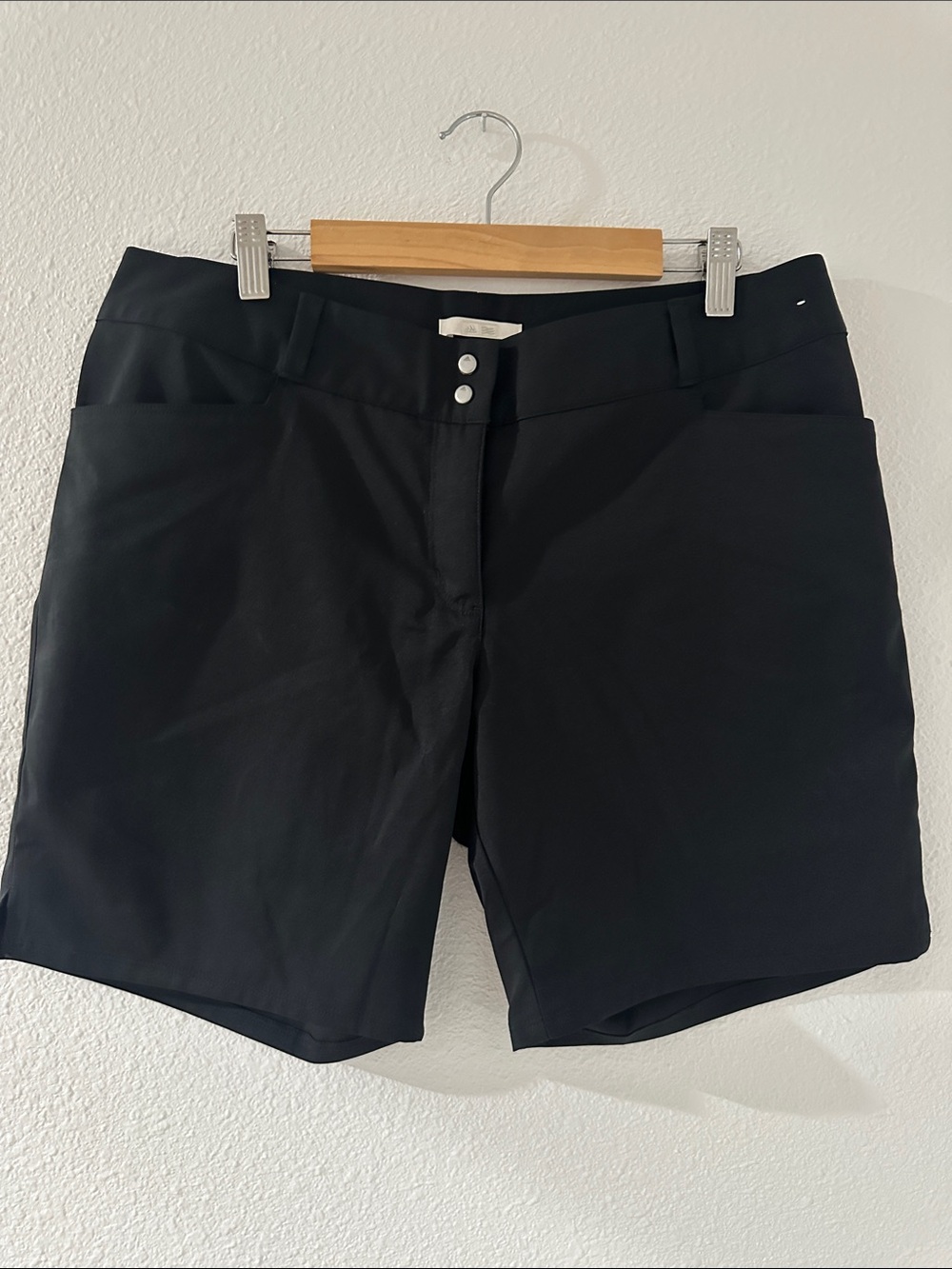 adidas Black Women’s Sport Shorts with Double Snap Waist